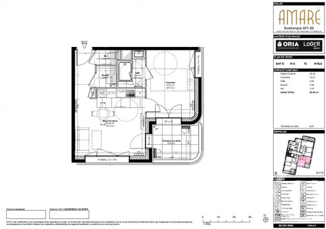 Appartement T2 à vendre - 2 pièces - 42.09 m2 - DUNKERQUE - 59 - NORD-PAS-DE-CALAIS - Century 21 Contact Immobilier