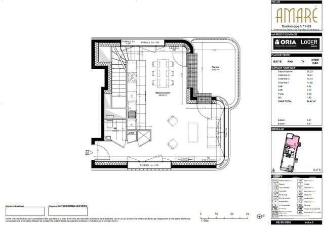 Appartement T4 à vendre - 4 pièces - 94.42 m2 - DUNKERQUE - 59 - NORD-PAS-DE-CALAIS - Century 21 Contact Immobilier