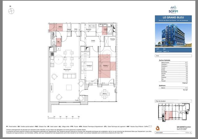 Appartement F3 bis à vendre - 5 pièces - 114.5 m2 - DUNKERQUE - 59 - NORD-PAS-DE-CALAIS - Century 21 Contact Immobilier