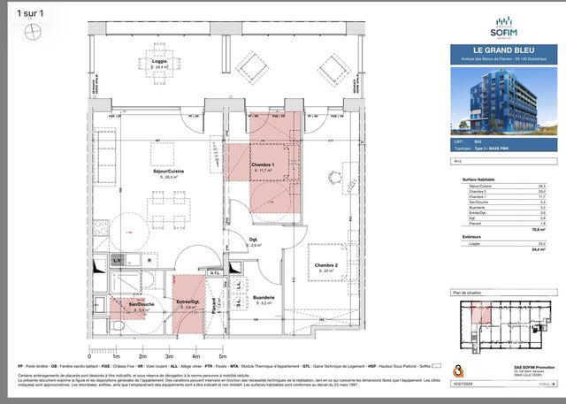 Appartement F3 à vendre - 3 pièces - 78.8 m2 - DUNKERQUE - 59 - NORD-PAS-DE-CALAIS - Century 21 Contact Immobilier