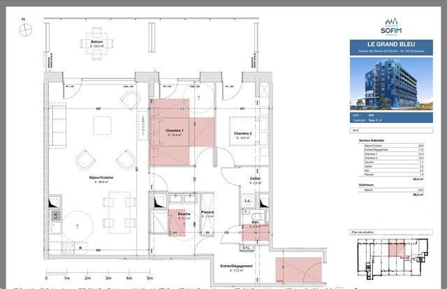 Appartement F3 à vendre - 4 pièces - 92.4 m2 - DUNKERQUE - 59 - NORD-PAS-DE-CALAIS - Century 21 Contact Immobilier